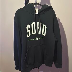 H&M Green Hoodie with White Lettering